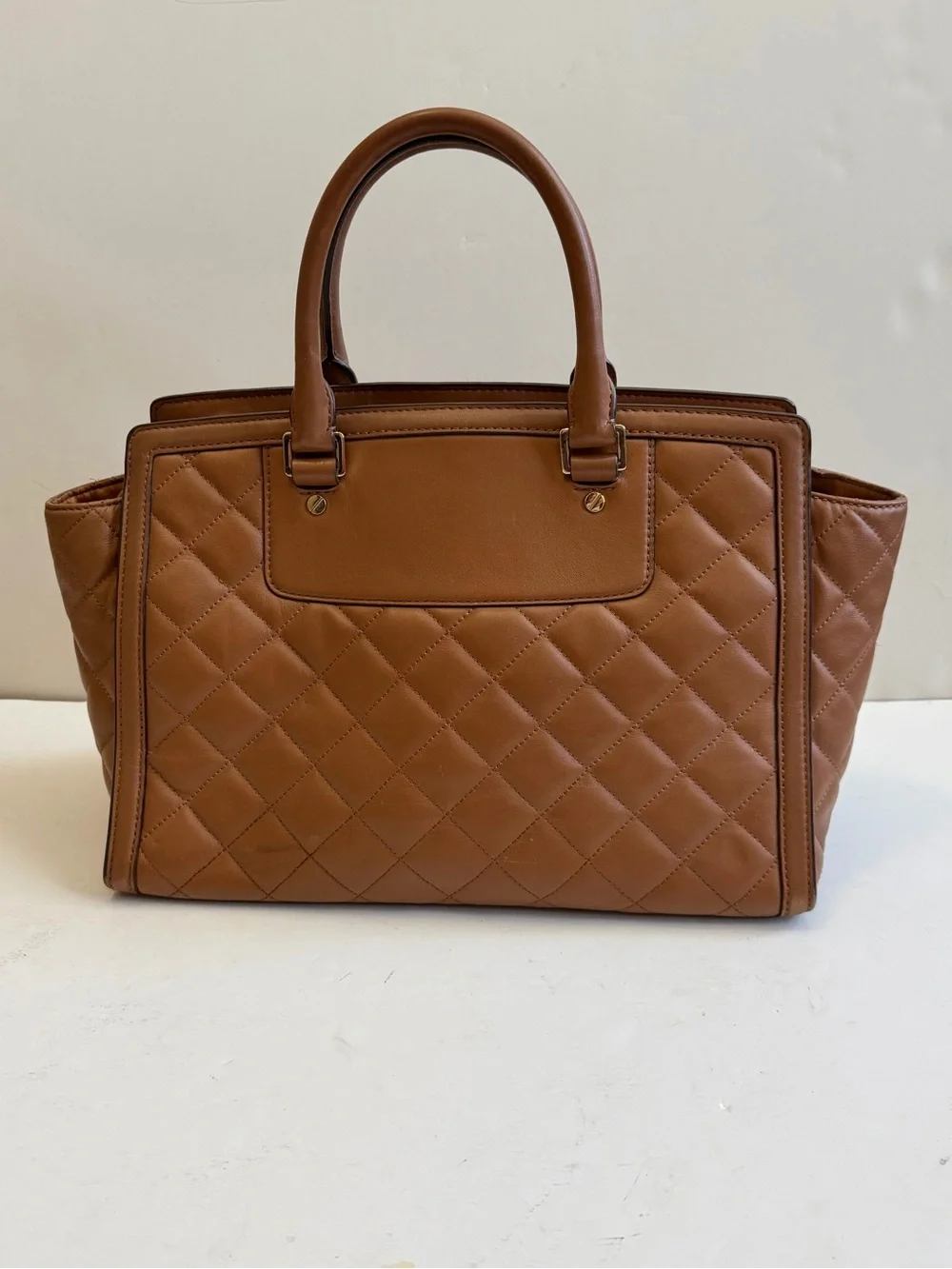 MICHAEL Michael Kors Brown Quilted Leather Selma Satchel
